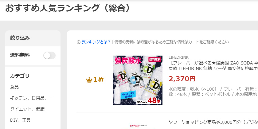 Yahoo!ショッピングのランキングページへのアクセス方法 引用元:Yahoo!ショッピング